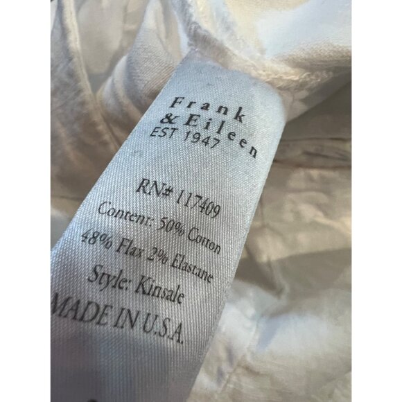 Frank & Eileen Kinsale Trousers white pants size 2 NWOT - Picture 8 of 8